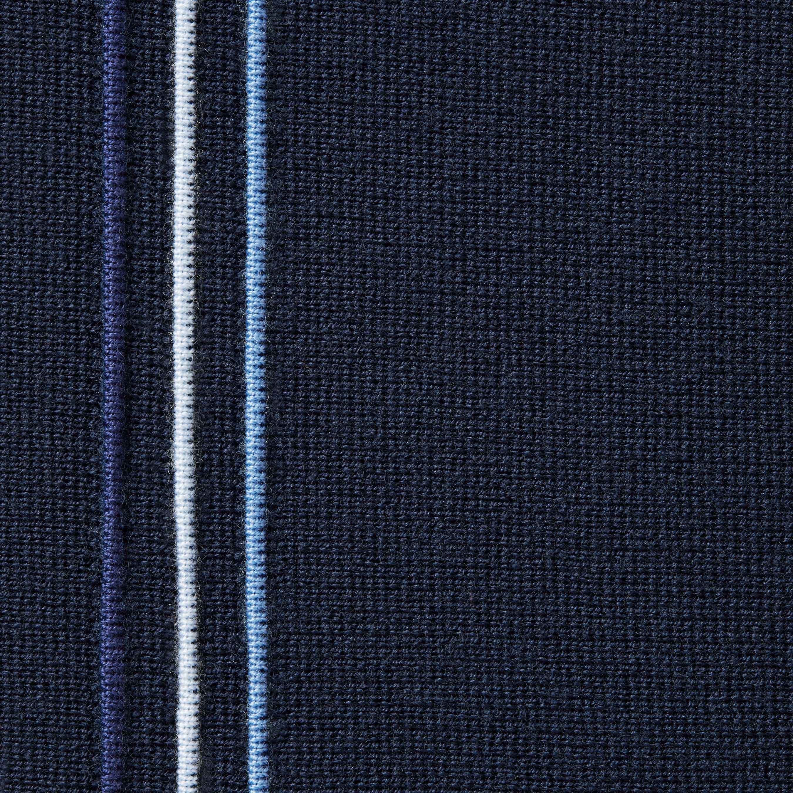 Stripe Zip Up Polo Sweater view 7